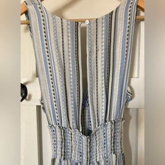 VINTAGE Havana striped jumpsuit sleeveless boho open back - Picture 10 of 11